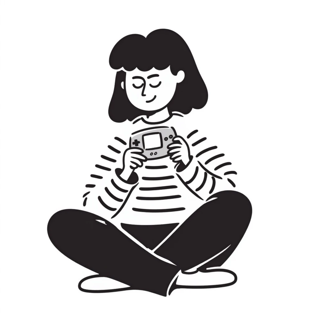 A person plays with the GameBoy advance emoji