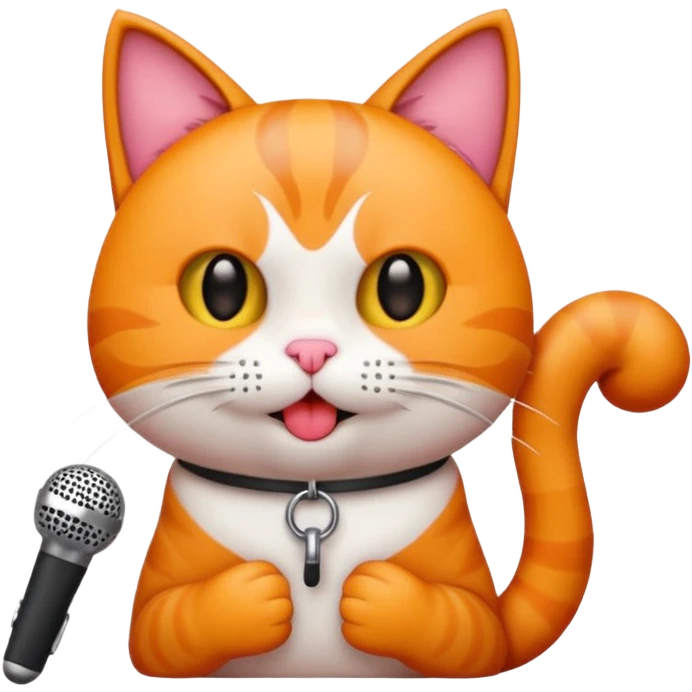 gato gritando con un microfono  emoji