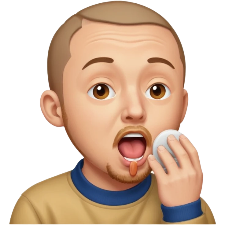 mac miller yawning (just his head) emoji