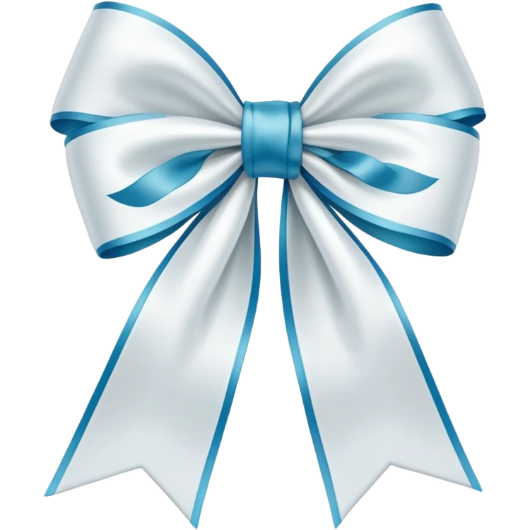 white satin bow, long ribbon tails emoji