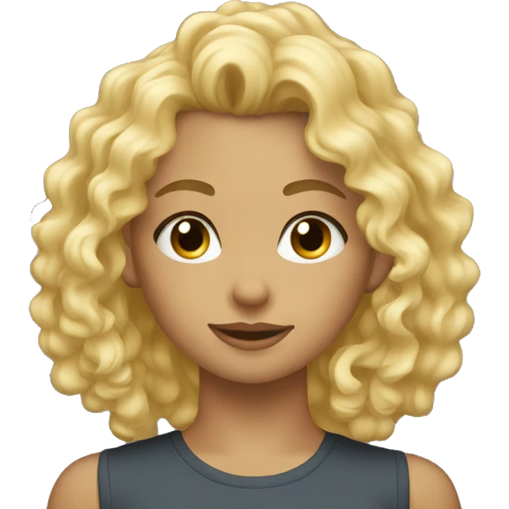 Fit blond curly girl emoji