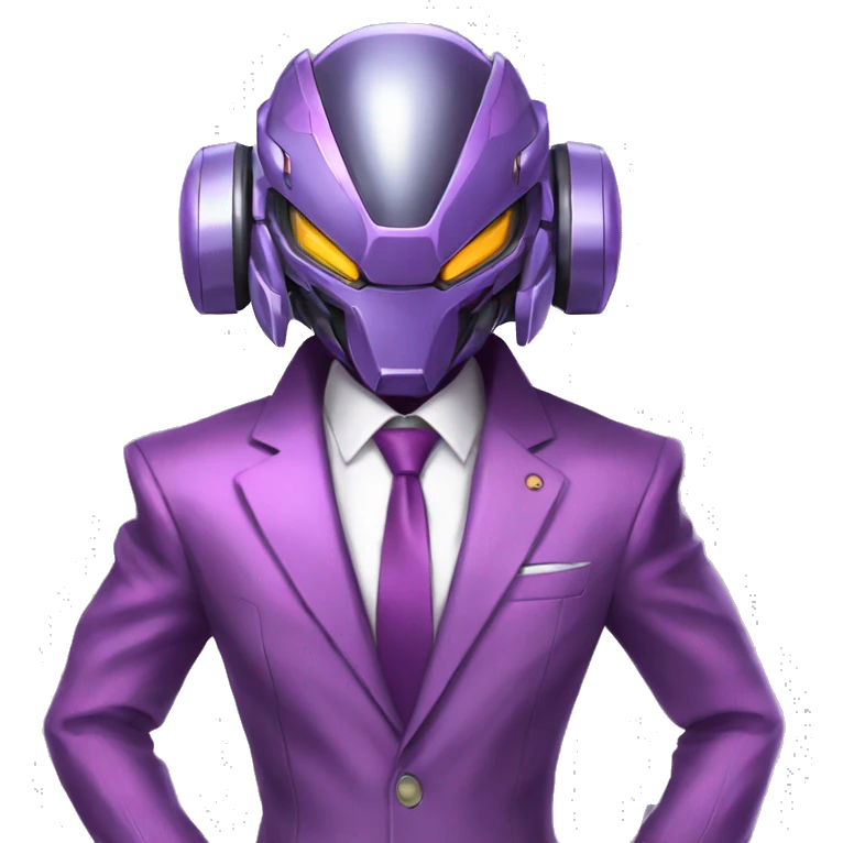 a Genesect-Raptor-Fakémon-Medabot-—hybridwith a futuristic visor-helmet and a suit full body emoji