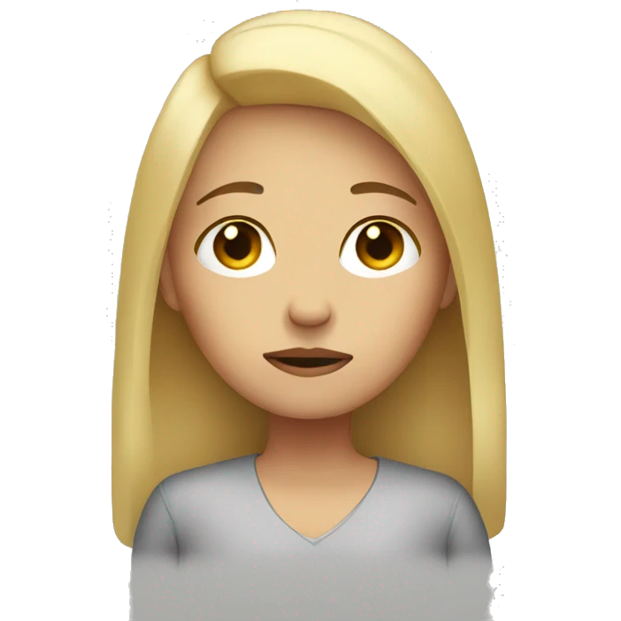 Sad girl with blonde hair emoji