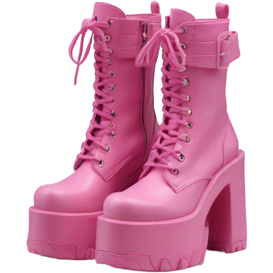 Platform UNIF boots pink emoji