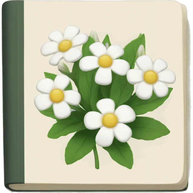 book with white flowers emoji