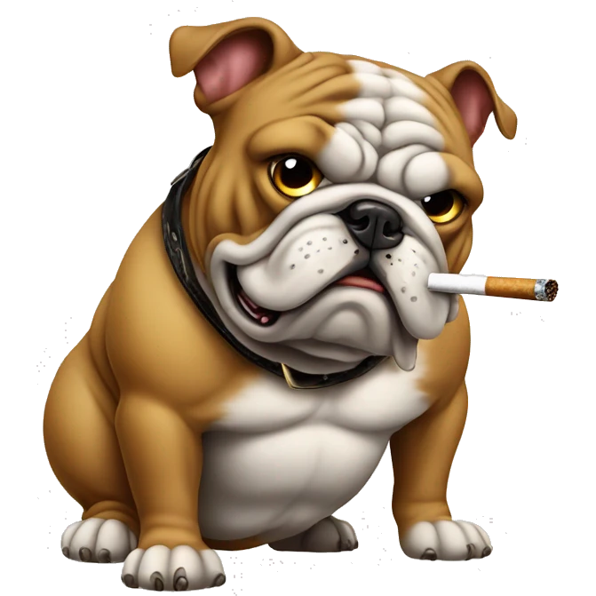 fremch bulldog smoking a cigarette emoji