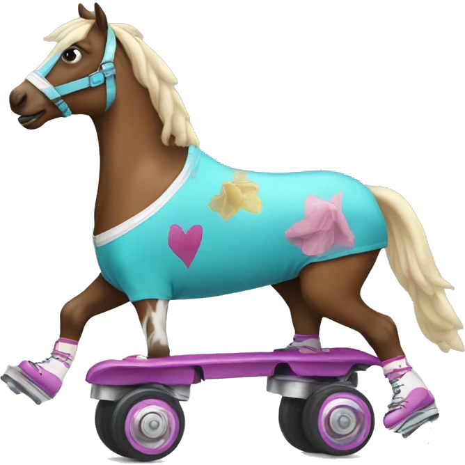 Horse wearing roller skates  emoji