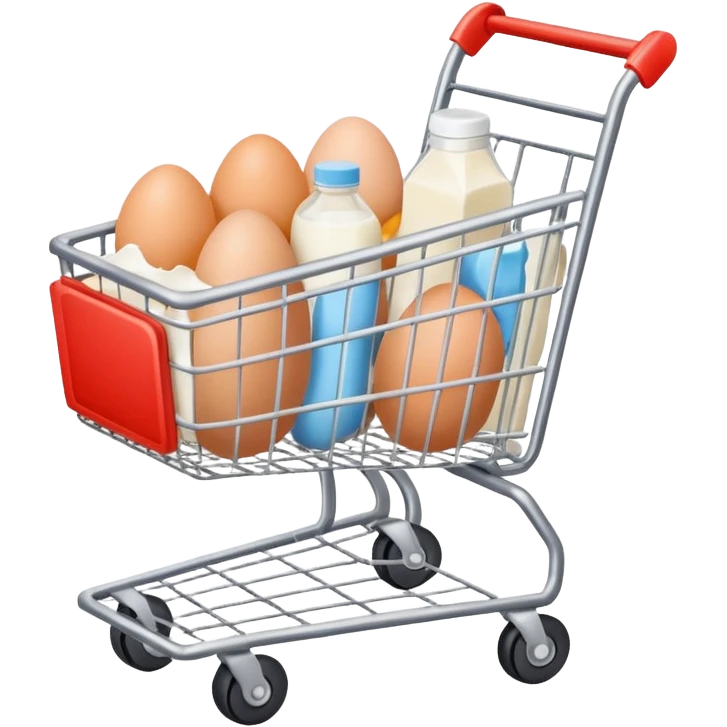 carrito de compras leche care  huevos emoji