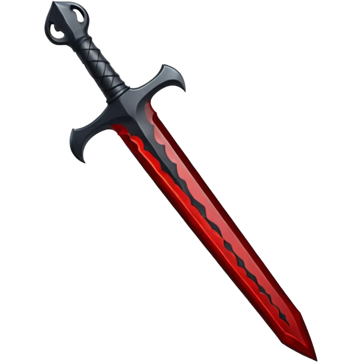 iOS emoji, dark fantasy dagger, obsidian blade, runes, blood drop, clean render, minimalism emoji