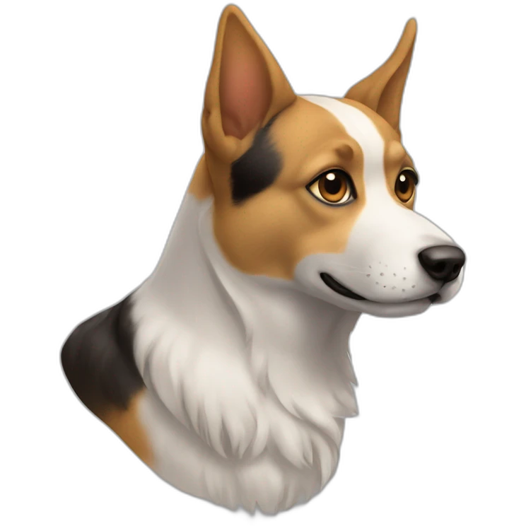 Chien sur un chat emoji