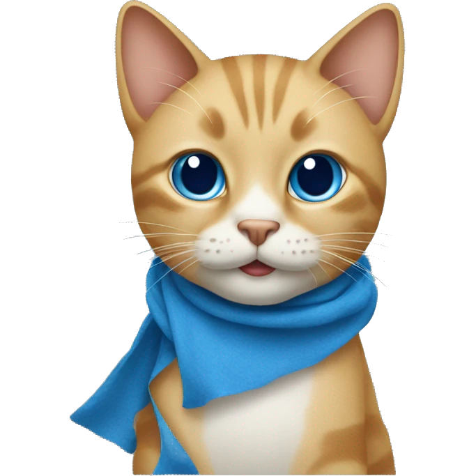 Cat with a blue rag emoji