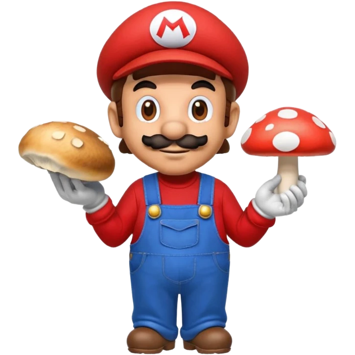 Mario eating a mushroom emoji