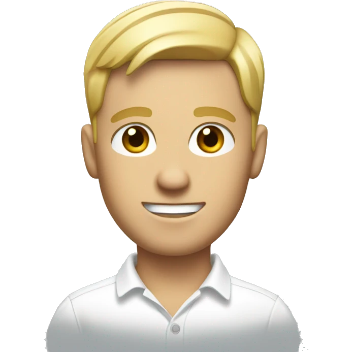 blond male executive with a short haircut wearing a white polo shirt
 emoji