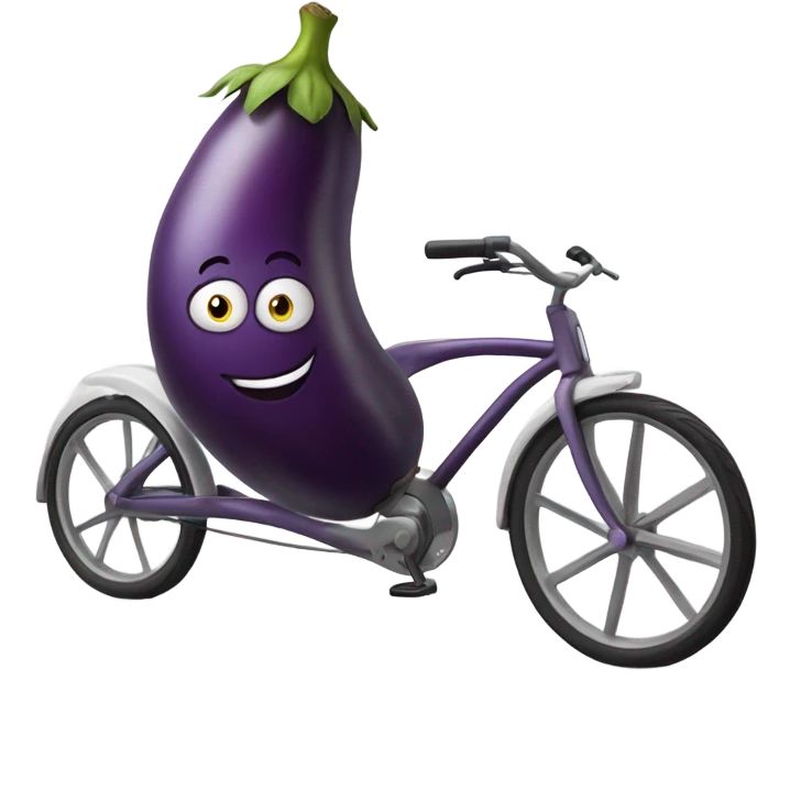 Egg plant riding  emoji