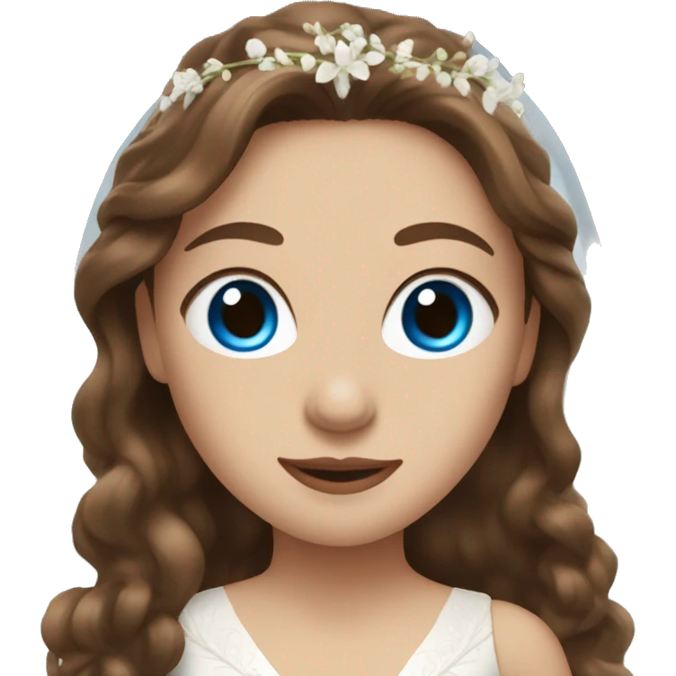 WOMEN with light skin blue eyes and long brown hair,in mans wedding costume emoji