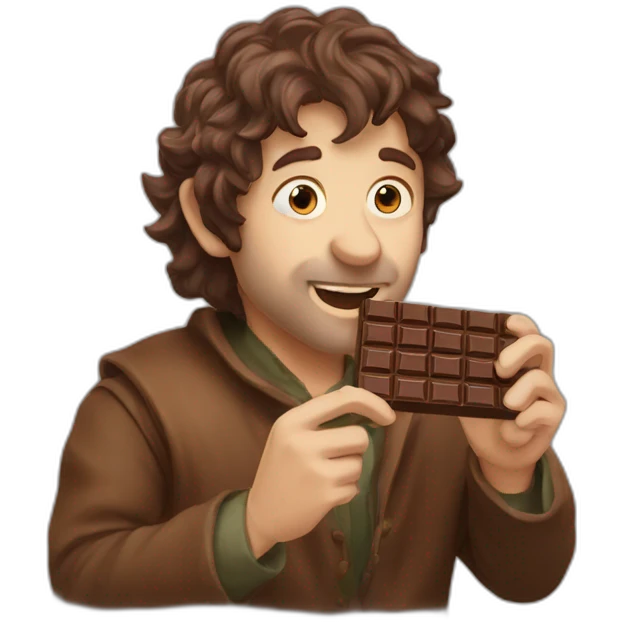 hobbit eating chocolate bar emoji