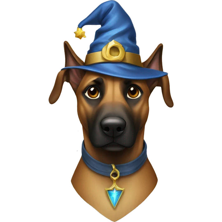 malinois dog with wizard  emoji