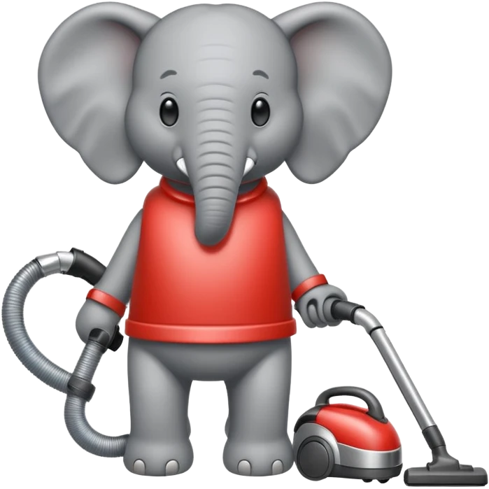 elephant pushing vacuum cleaner emoji