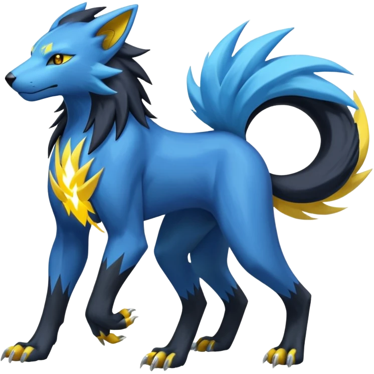 Raikou-Manectric-Luxray-Fakémon-fusion-animal-creature, full body  emoji