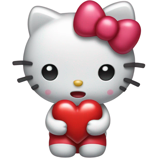 hello kitty crying holding a broken heart emoji