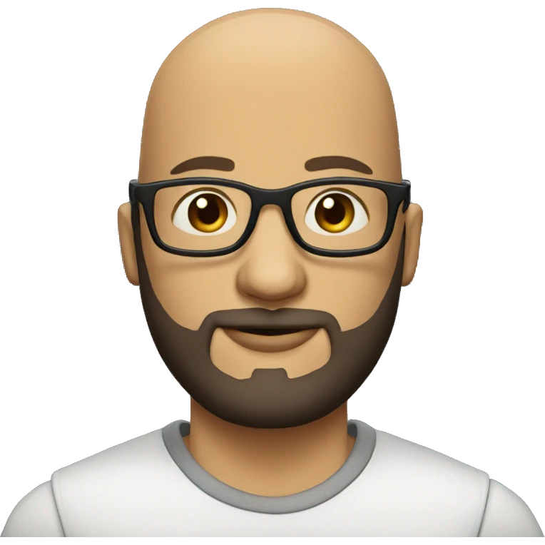 bald man with beard and glasses emoji