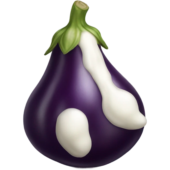eggplant with white stuff on it emoji