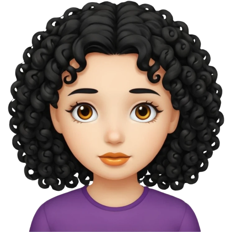 A girl with curly black hair emoji