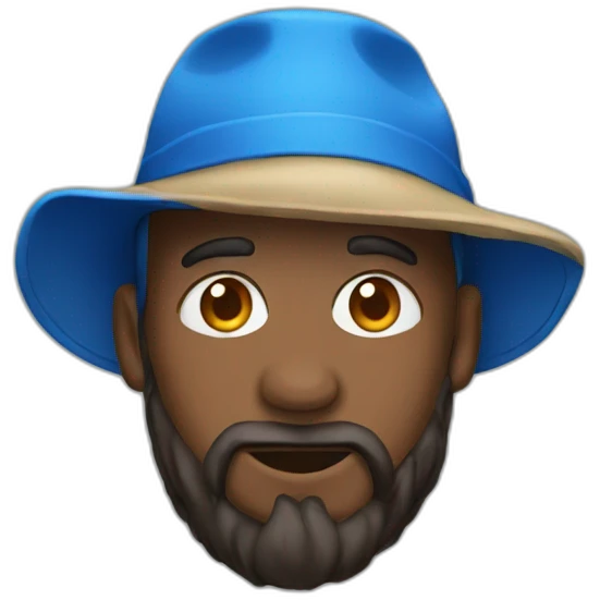 hiking blue hat emoji