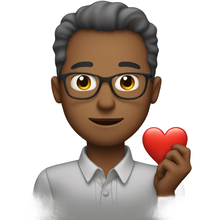 Father holds big heart emoji