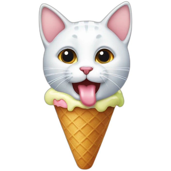 Cat licking ice cream emoji