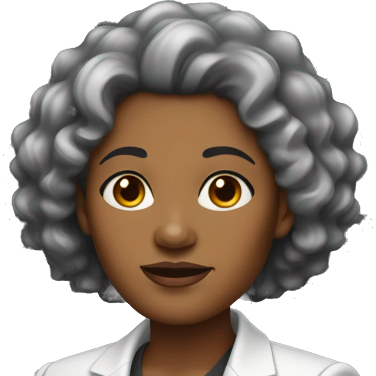 A  middle-aged  black  woman  with  curly  hair  and  a  round  face,  dressed  in  a  suit. emoji