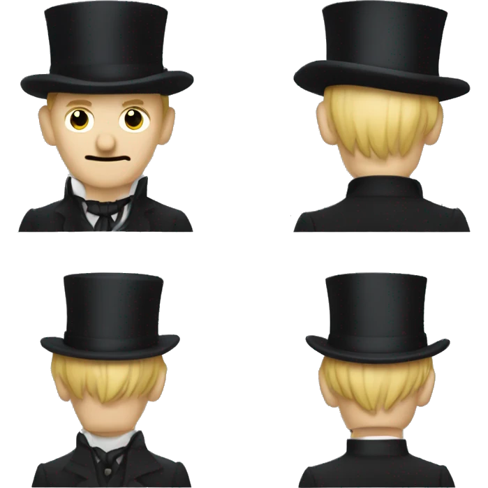 Rodion Raskolnikov from "Crime and Punishment" in a top hat emoji