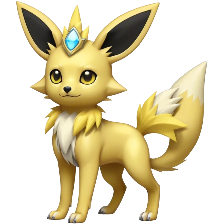 Shiny Cool Umbreon-Jolteon-Fakemon-hybrid -fusion- full body emoji
