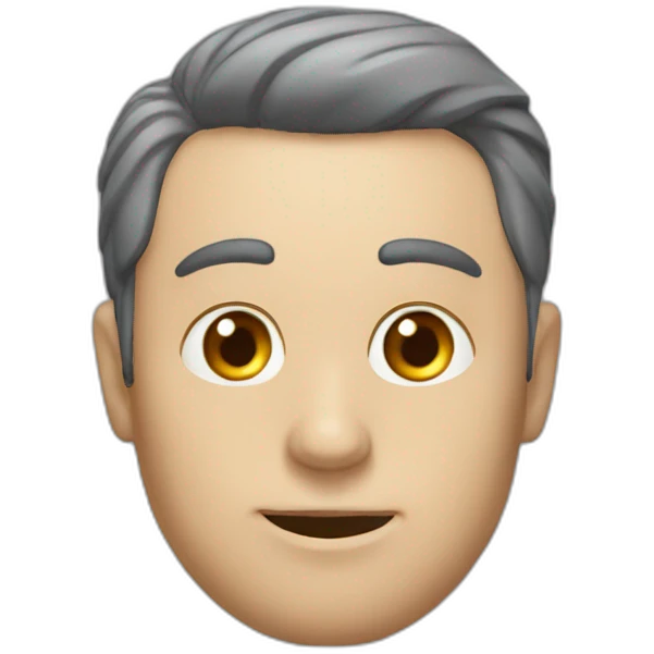 un homme mi-chauve avec des yeux de chouette emoji