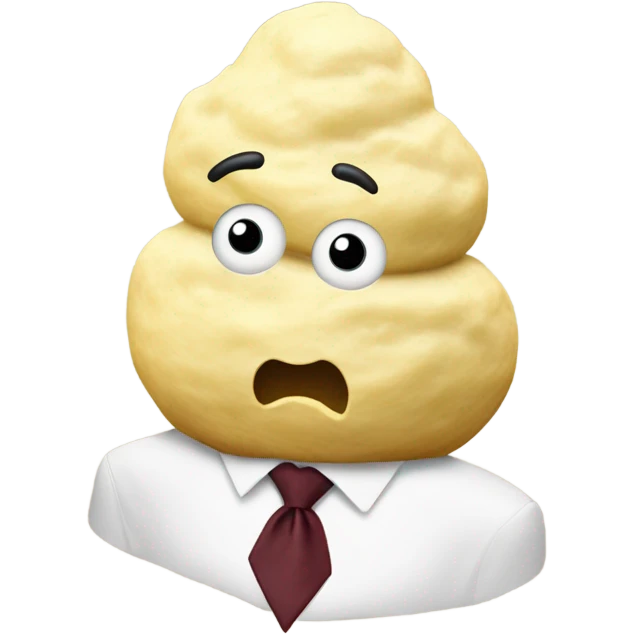 Mashed potatoes wearing a tie emoji