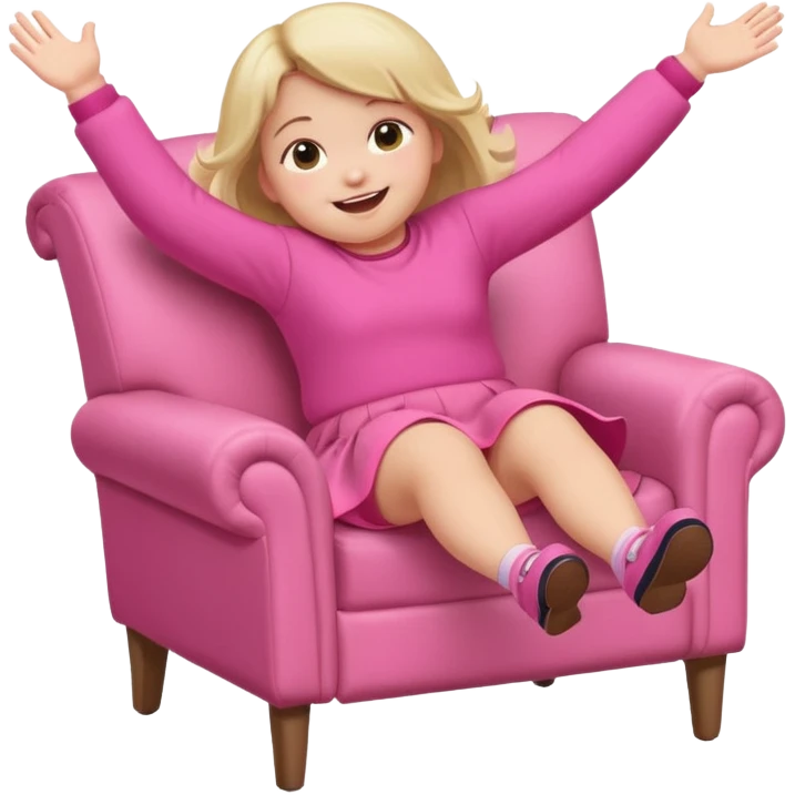 Little Girl fat but not too fat falling off of a chair half in the air chair with pink clothes on standing on chair but fell off emoji