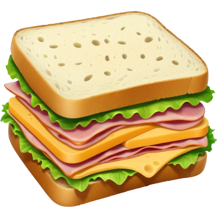 A sandwich with ham cheese and lettuce emoji