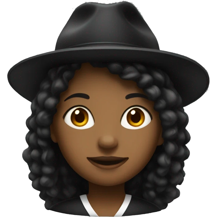 black woman student with student black hat emoji