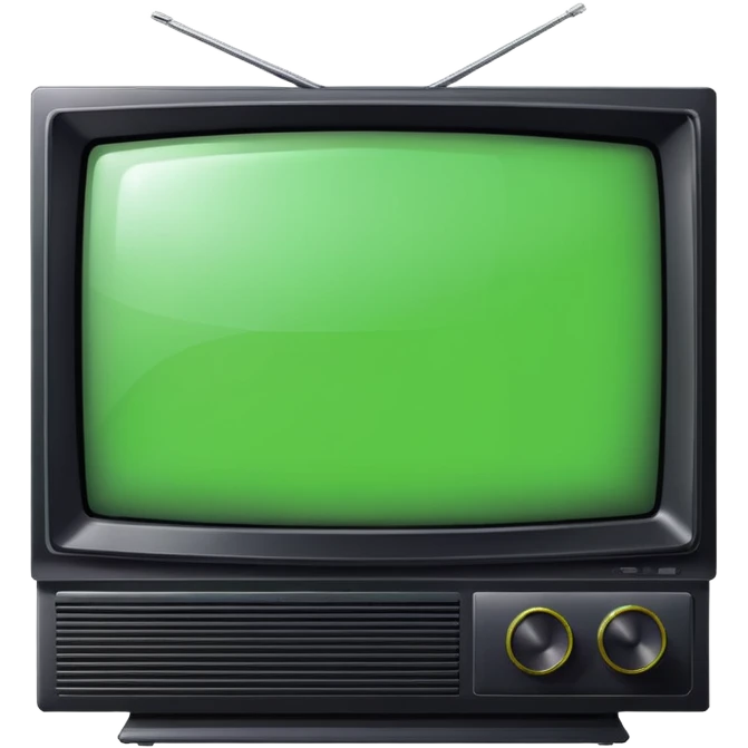 старый черный телевизор Sony с ярко зеленым пиксельным экраном  emoji