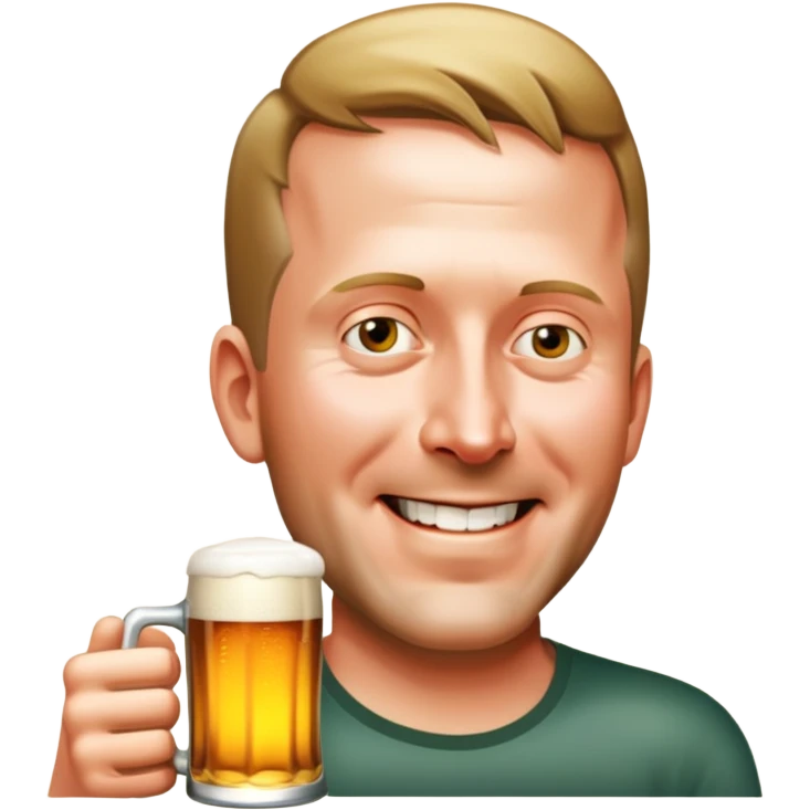 White man holding beer emoji