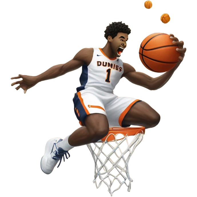Illinois basketball player dunking on a Missouri player emoji