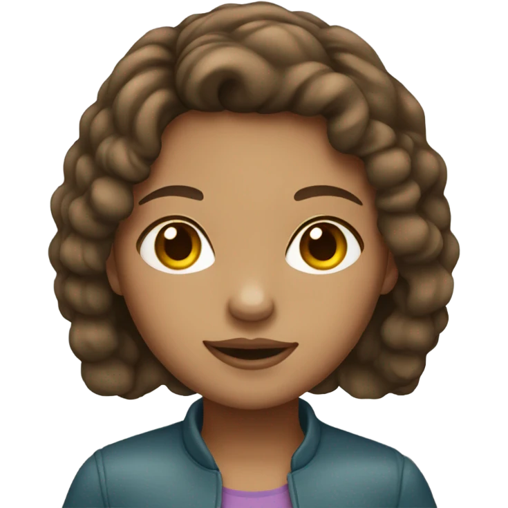 Brown hair girl with light tan skin emoji