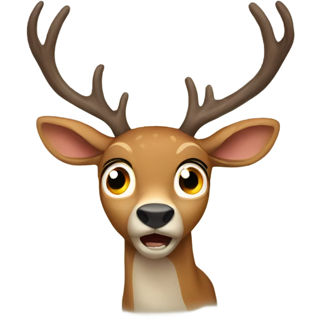 Scared deer emoji