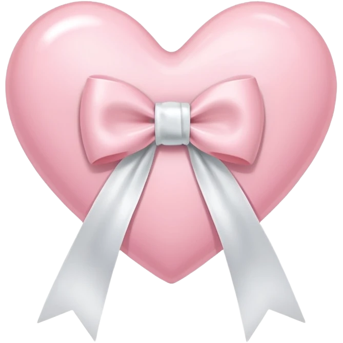 Light pink heart with white ribbon bow emoji