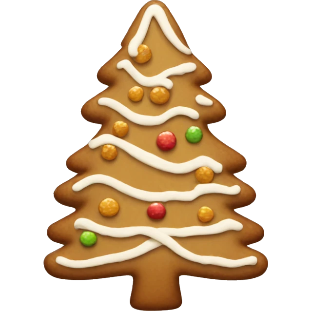 Beige Christmas tree ginger bread emoji