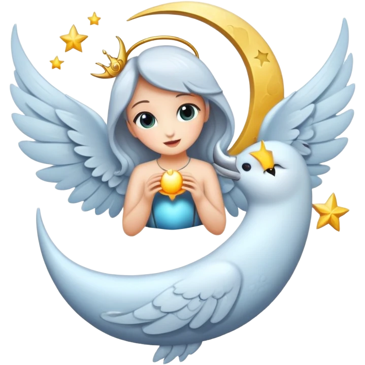 Una mariposa con una luna y una daga emoji