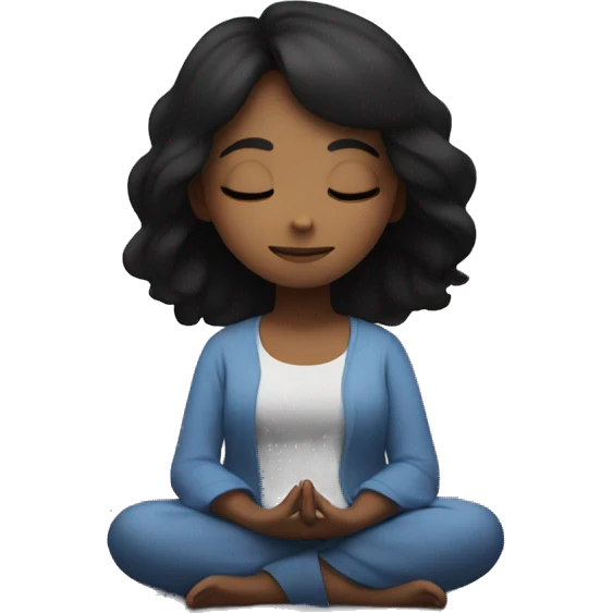 girl with black hair meditating under the stars  emoji