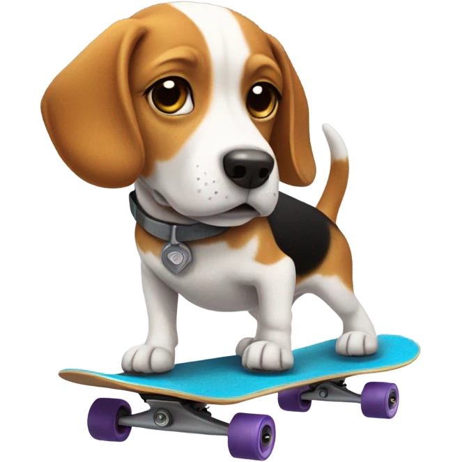 Beagle skating emoji