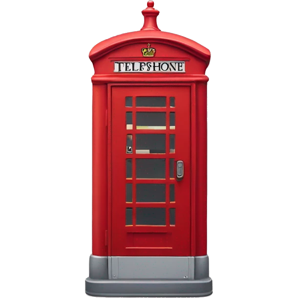 Red telephone box with crown emoji