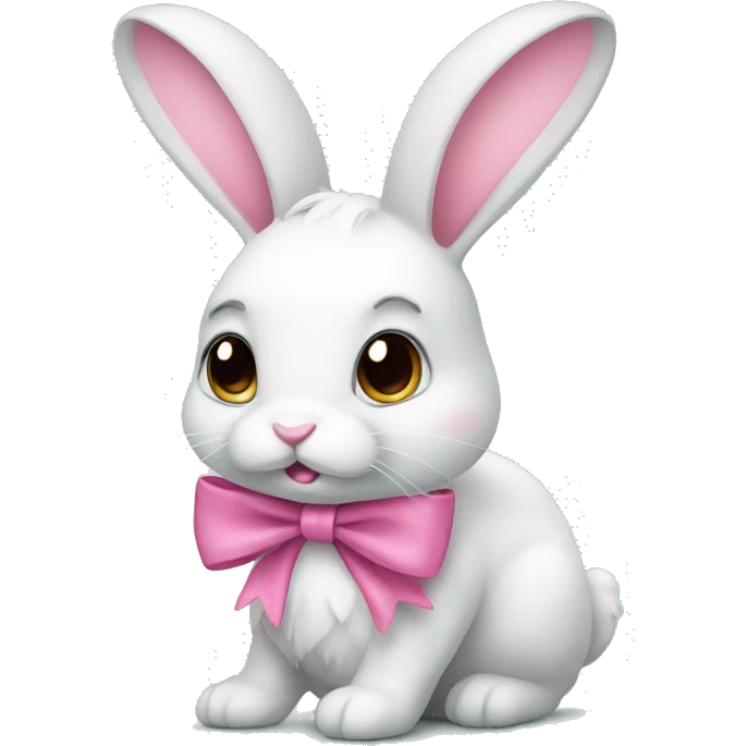 bunny with pink bow emoji